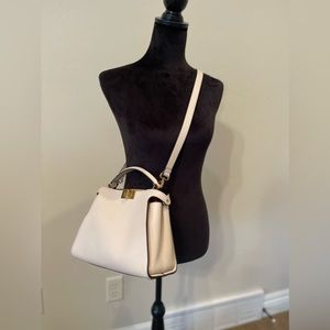 Fendi peekaboo white Leather top handle crossbody